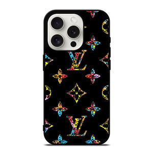LOUIS VUITTON LOGO LV BLACK COLOR MIX iPhone 15 Pro Case Cover LOUIS VUITTON LOGO LV BLACK COLOR MIX iPhone 15 Pro Case Cover