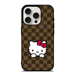 LOUIS VUITTON LOGO LV PATTERN HELLO KITTY iPhone 15 Pro Case Cover