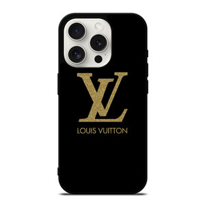 LOUIS VUITTON LV LOGO BLACK GOLD iPhone 15 Pro Case Cover LOUIS VUITTON LV LOGO BLACK GOLD iPhone 15 Pro Case Cover