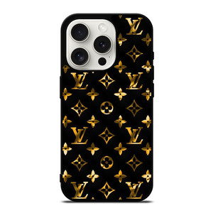 LOUIS VUITTON LV LOGO GOLD BLACK iPhone 15 Pro Case Cover LOUIS VUITTON LV LOGO GOLD BLACK iPhone 15 Pro Case Cover