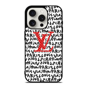 LV LOUIS VUITTON PARIS PATTERN LOGO RED WHITE iPhone 15 Pro Case Cover LV LOUIS VUITTON PARIS PATTERN LOGO RED WHITE iPhone 15 Pro Case Cover