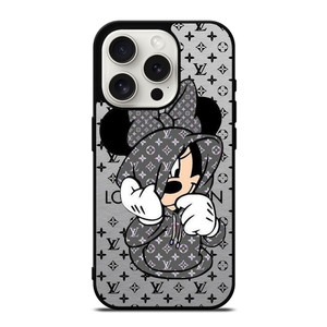 MINNIE MOUSE DISNEY FEAT LOUIS VUITTON LV GRAY iPhone 15 Pro Case Cover MINNIE MOUSE DISNEY FEAT LOUIS VUITTON LV GRAY iPhone 15 Pro Case Cover