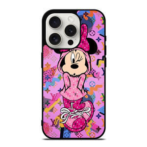 MINNIE MOUSE DISNEY FEAT LOUIS VUITTON LV PINK iPhone 15 Pro Case Cover MINNIE MOUSE DISNEY FEAT LOUIS VUITTON LV PINK iPhone 15 Pro Case Cover