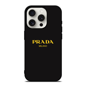 PRADA MILANO GOLD LETTER iPhone 15 Pro Case Cover
