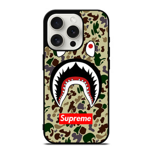 SHARK CAMO BATHING APE SUPREME iPhone 15 Pro Case Cover SHARK CAMO BATHING APE SUPREME iPhone 15 Pro Case Cover