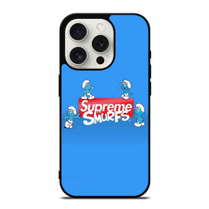 SUPREME AND THE SMURFS iPhone 15 Pro Case Cover SUPREME AND THE SMURFS iPhone 15 Pro Case Cover