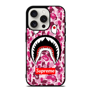 SUPREME BAPE CAMO SHARK iPhone 15 Pro Case Cover SUPREME BAPE CAMO SHARK iPhone 15 Pro Case Cover