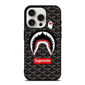 SUPREME BAPE SHARK GOYART iPhone 15 Pro Case Cover SUPREME BAPE SHARK GOYART iPhone 15 Pro Case Cover