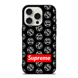 SUPREME FUCK EM iPhone 15 Pro Case Cover SUPREME FUCK EM iPhone 15 Pro Case Cover