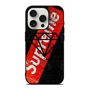 SUPREME X DIAMOND SUPPLY CO BLACK iPhone 15 Pro Case Cover