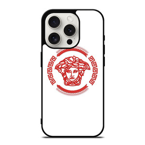 VERSACE LOGO RED EMBROIDERY ICON iPhone 15 Pro Case Cover