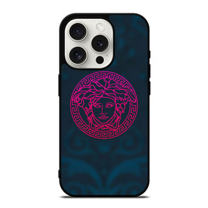 VERSACE VOILET GREEN LOGO iPhone 15 Pro Case Cover
