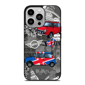 MINI COOPER LONDON COLLAGE iPhone 14 Pro Case Cover MINI COOPER LONDON COLLAGE iPhone 14 Pro Case Cover