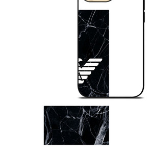 GIORGIO ARMANI LOGO BLACK MARBLE iPhone 14 Pro Max Case Cover