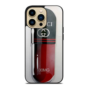 GUCCI LOGO 100 MG DRUGS ICON iPhone 14 Pro Max Case Cover GUCCI LOGO 100 MG DRUGS ICON iPhone 14 Pro Max Case Cover