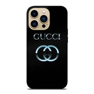GUCCI LOGO BLUE ON BLACK EMBLEM iPhone 14 Pro Max Case Cover