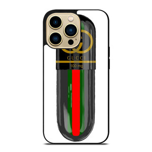 GUCCI LOGO DRUGS 100 MG ICON iPhone 14 Pro Max Case Cover GUCCI LOGO DRUGS 100 MG ICON iPhone 14 Pro Max Case Cover