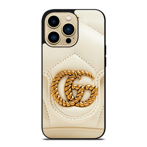 GUCCI LOGO WHITE GOLD iPhone 14 Pro Max Case Cover