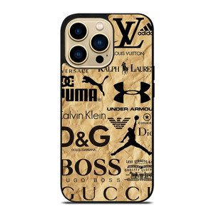 GUCCI NIKE VERSACE LOUIS VUITTON LV DIOR GOLDEN LOGO iPhone 14 Pro Max Case Cover GUCCI NIKE VERSACE LOUIS VUITTON LV DIOR GOLDEN LOGO iPhone 14 Pro Max Case Cover
