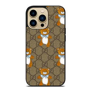GUCCI TEDDY BEAR PATTERN iPhone 14 Pro Max Case Cover