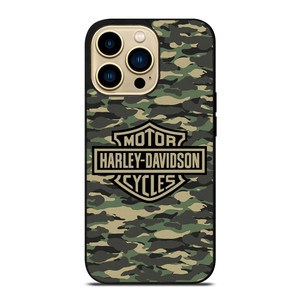 HARLEY DAVIDSON MOTORCYCLES LOGO COMPANY CAMO iPhone 14 Pro Max Case Cover