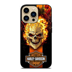 HARLEY DAVIDSON SKULL FIRE iPhone 14 Pro Max Case Cover
