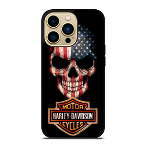 HARLEY DAVIDSON SKULL FLAG iPhone 14 Pro Max Case Cover