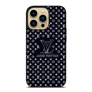 LOUIS VUITTON LV LOGO PATTERN NAVY iPhone 14 Pro Max Case Cover