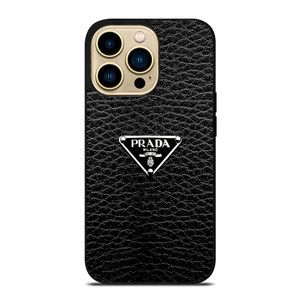 PRADA MILANO BLACK LEATHER iPhone 14 Pro Max Case Cover PRADA MILANO BLACK LEATHER iPhone 14 Pro Max Case Cover