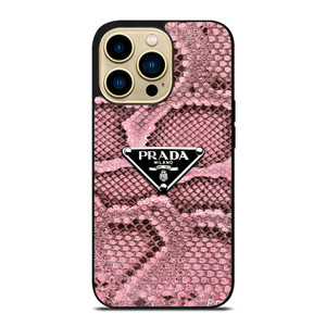 PRADA MILANO LOGO PINK SNAKE TEXTURE iPhone 14 Pro Max Case Cover PRADA MILANO LOGO PINK SNAKE TEXTURE iPhone 14 Pro Max Case Cover