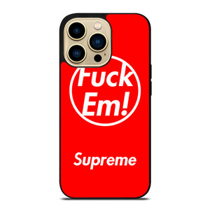 SUPREME FUCK EM RED iPhone 14 Pro Max Case Cover