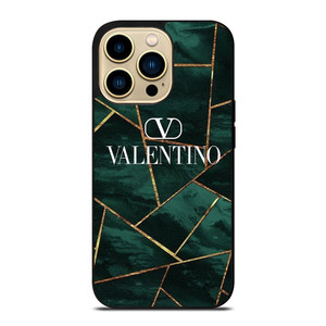 VALENTINO LOGO GREEN MARBLE iPhone 14 Pro Max Case Cover