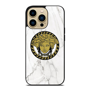 VERSACE GOLDEN LOGO ICON MARBLE iPhone 14 Pro Max Case Cover