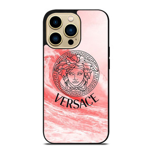 VERSACE LOGO PINK WAVES iPhone 14 Pro Max Case Cover VERSACE LOGO PINK WAVES iPhone 14 Pro Max Case Cover