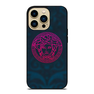 VERSACE VOILET GREEN LOGO iPhone 14 Pro Max Case Cover