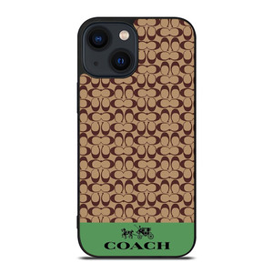 COACH NEW YORK LOGO GREEN BROWN iPhone 14 Plus Case Cover COACH NEW YORK LOGO GREEN BROWN iPhone 14 Plus Case Cover