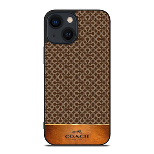 COACH NEW YORK LOGO PATTERN BROWN iPhone 14 Plus Case Cover COACH NEW YORK LOGO PATTERN BROWN iPhone 14 Plus Case Cover