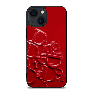 DIOR RED EMBOSS EMBLEM iPhone 14 Plus Case Cover DIOR RED EMBOSS EMBLEM iPhone 14 Plus Case Cover