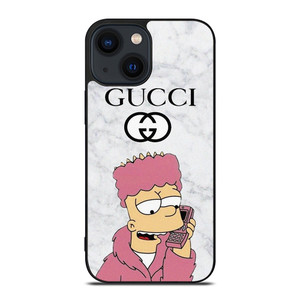 GUCCI BART SIMPSONS MARBLE iPhone 14 Plus Case Cover