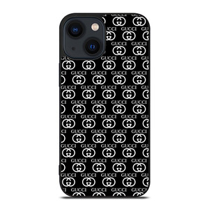 GUCCI COLLLAGE LOGO BLACK iPhone 14 Plus Case Cover GUCCI COLLLAGE LOGO BLACK iPhone 14 Plus Case Cover
