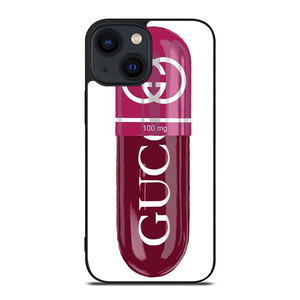 GUCCI LOGO 100 MG PINK DRUG ICON iPhone 14 Plus Case Cover GUCCI LOGO 100 MG PINK DRUG ICON iPhone 14 Plus Case Cover