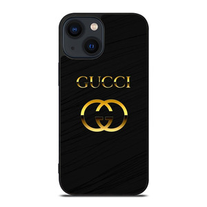 GUCCI LOGO BLACK GOLD EMBLEM iPhone 14 Plus Case Cover GUCCI LOGO BLACK GOLD EMBLEM iPhone 14 Plus Case Cover