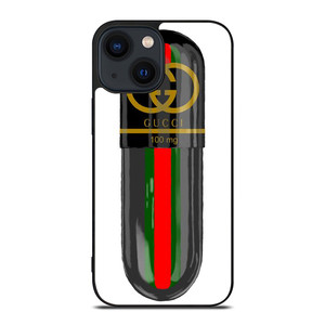 GUCCI LOGO DRUGS 100 MG ICON iPhone 14 Plus Case Cover GUCCI LOGO DRUGS 100 MG ICON iPhone 14 Plus Case Cover
