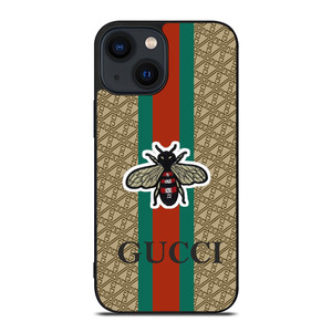 GUCCI LOGO PATTERN BEE iPhone 14 Plus Case Cover GUCCI LOGO PATTERN BEE iPhone 14 Plus Case Cover