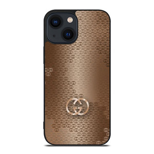 GUCCI LOGO PATTERN GOLD iPhone 14 Plus Case Cover