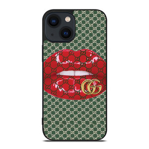 GUCCI LOGO PATTERN LIPS ICON iPhone 14 Plus Case Cover GUCCI LOGO PATTERN LIPS ICON iPhone 14 Plus Case Cover