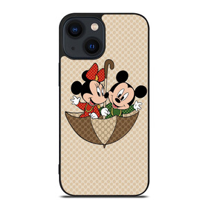 GUCCI MICKEY MINNIE MOUSE UMBRELLA iPhone 14 Plus Case Cover GUCCI MICKEY MINNIE MOUSE UMBRELLA iPhone 14 Plus Case Cover