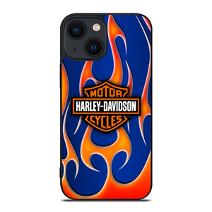 HARLEY DAVIDSON BLUE FLAME LOGO iPhone 14 Plus Case Cover