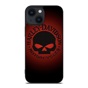 HARLEY DAVIDSON MOTORCYCLES COMPANY SKULL LOGO RED iPhone 14 Plus Case Cover