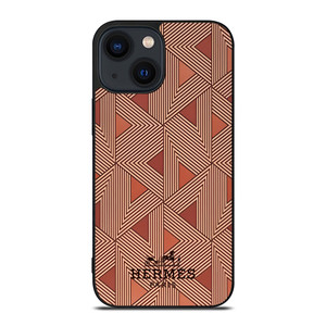 HERMES PARIS PATTERN BROWN iPhone 14 Plus Case Cover